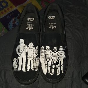 Adidas Black Star Wars Graphic Slip-Ons